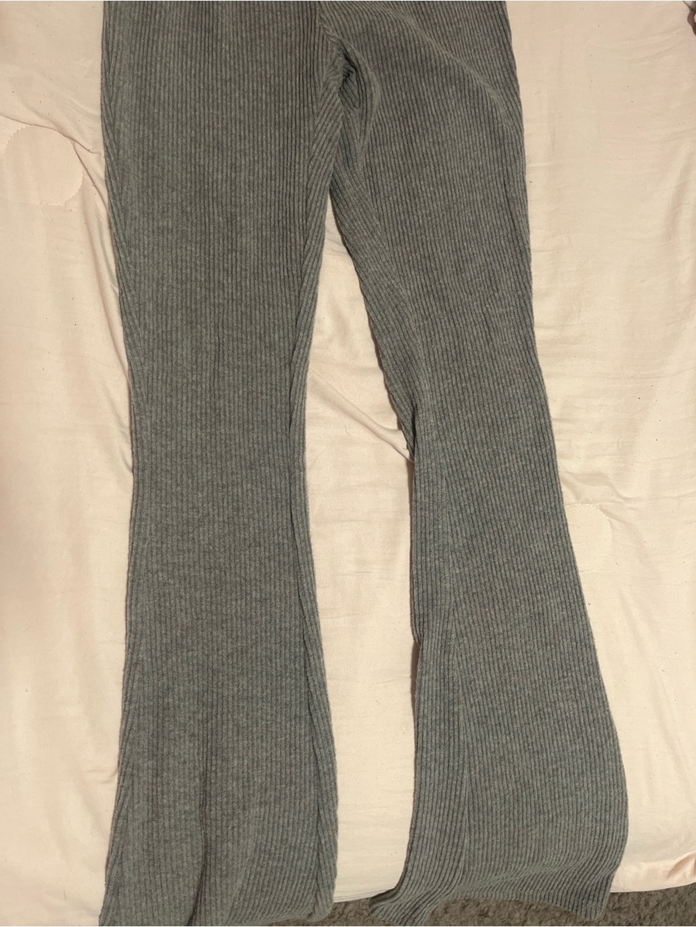 Forever 21 Kids Ribbed Flare Leggings - Gray